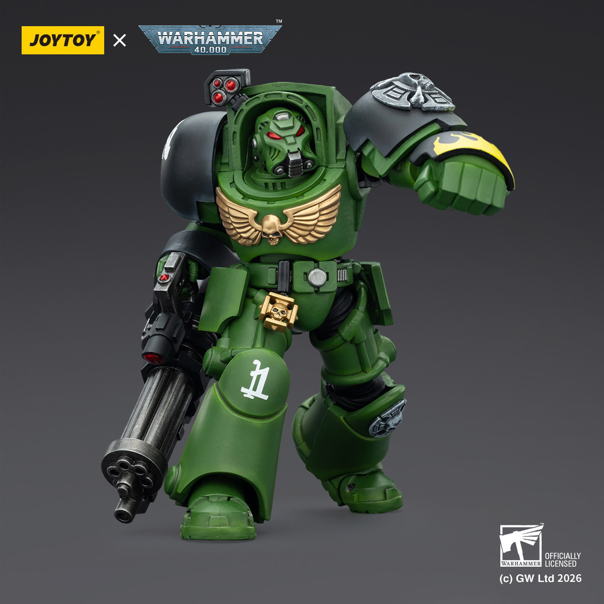 JoyToy Space Marines - Salamanders - The Terminator 3 with Power Fist and Assault Cannon 1/18 - Warhammer 40k