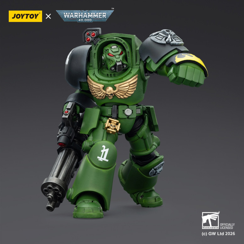 JoyToy Space Marines - Salamanders - The Terminator 3 with Power Fist and Assault Cannon 1/18 - Warhammer 40k