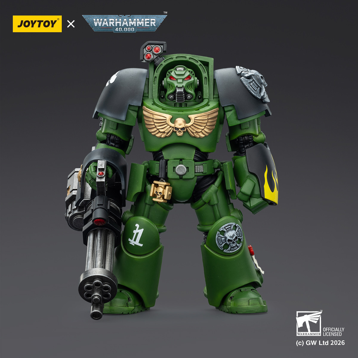 JoyToy Space Marines - Salamanders - The Terminator 3 with Power Fist and Assault Cannon 1/18 - Warhammer 40k