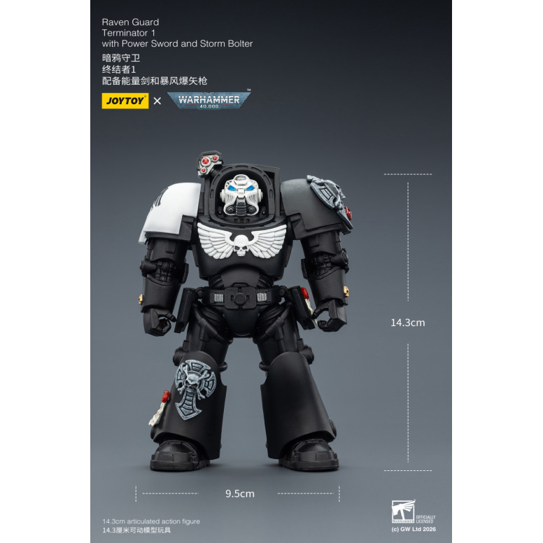 JoyToy Space Marines - Raven Guard - The Terminator 1 with Power Sword and Storm Bolter 1/18 - Warhammer 40k
