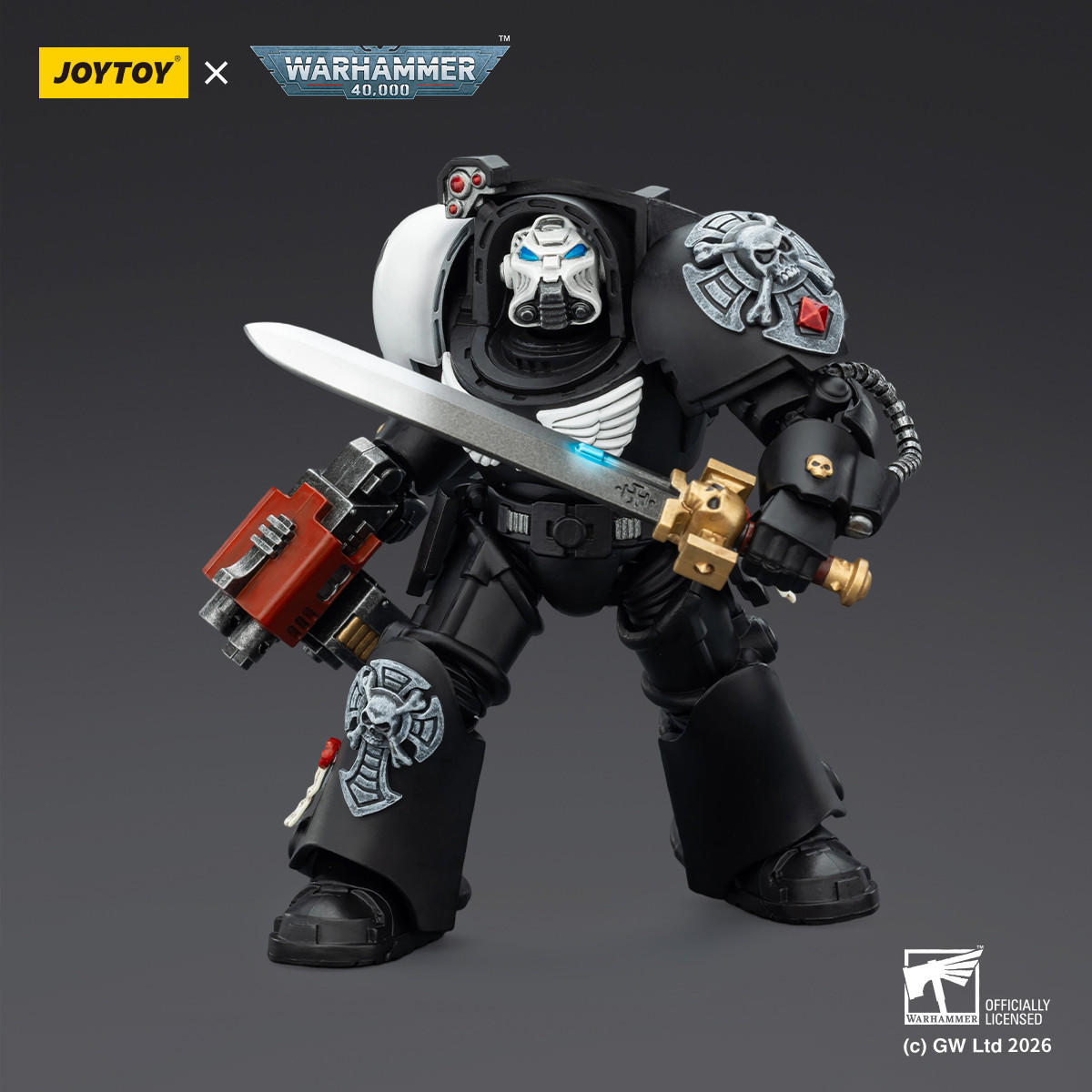 JoyToy Space Marines - Raven Guard - The Terminator 1 with Power Sword and Storm Bolter 1/18 - Warhammer 40k