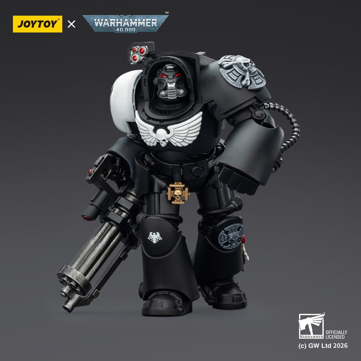 JoyToy Space Marines - Raven Guard - The Terminator 3 with Power Fist and Assault Cannon 1/18 - Warhammer 40k