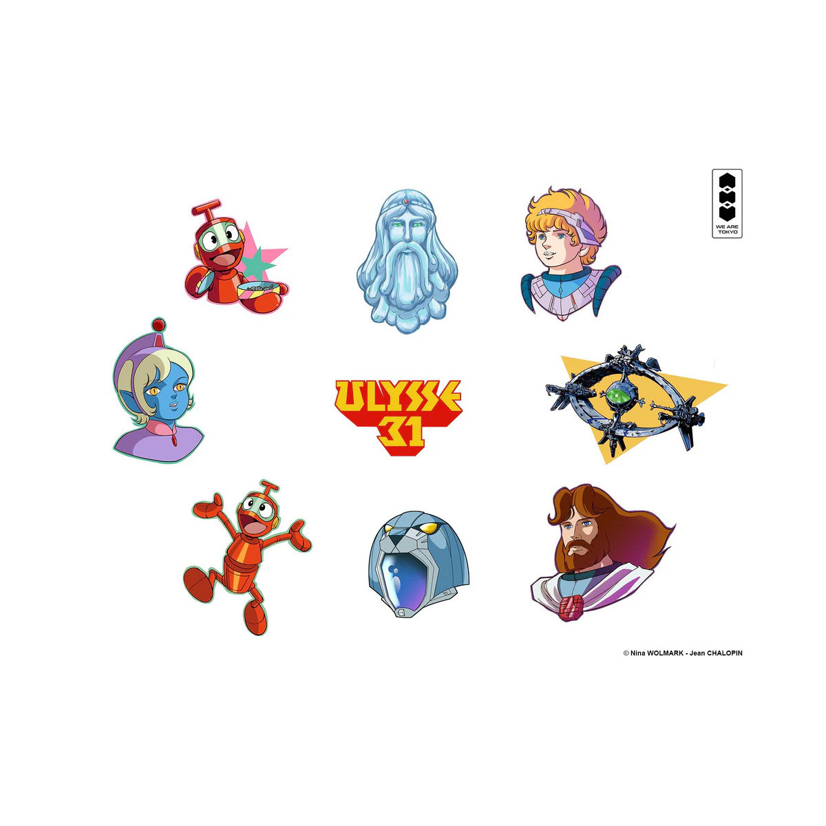 We are Tokyo Ulysses 31 - PIN'S Series 1 - Display of 18 Pin's