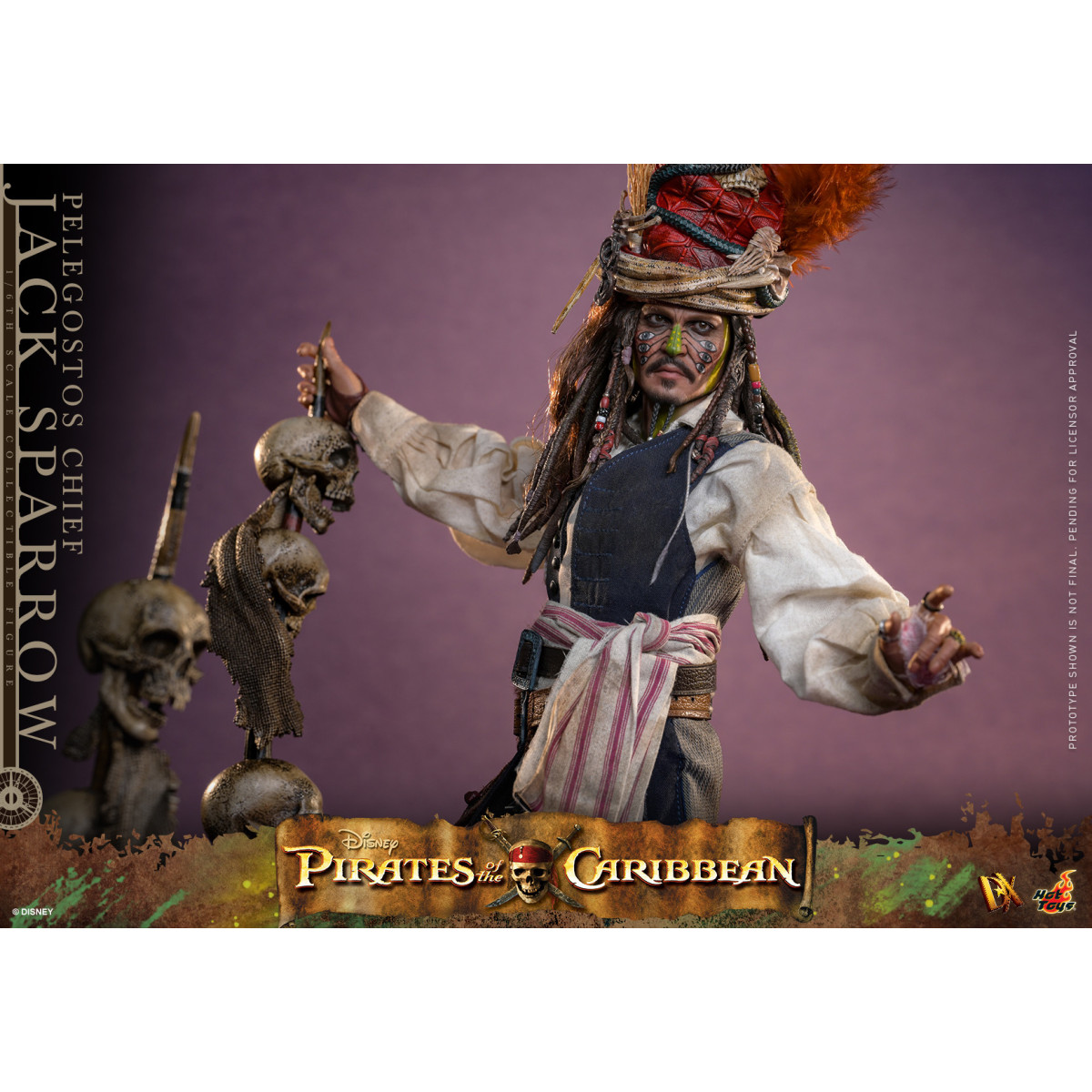 Hot Toys Pirates of the Caribbean - Pelegostos Chief Jack Sparrow MMS 1/6 - Dead Man's Chest