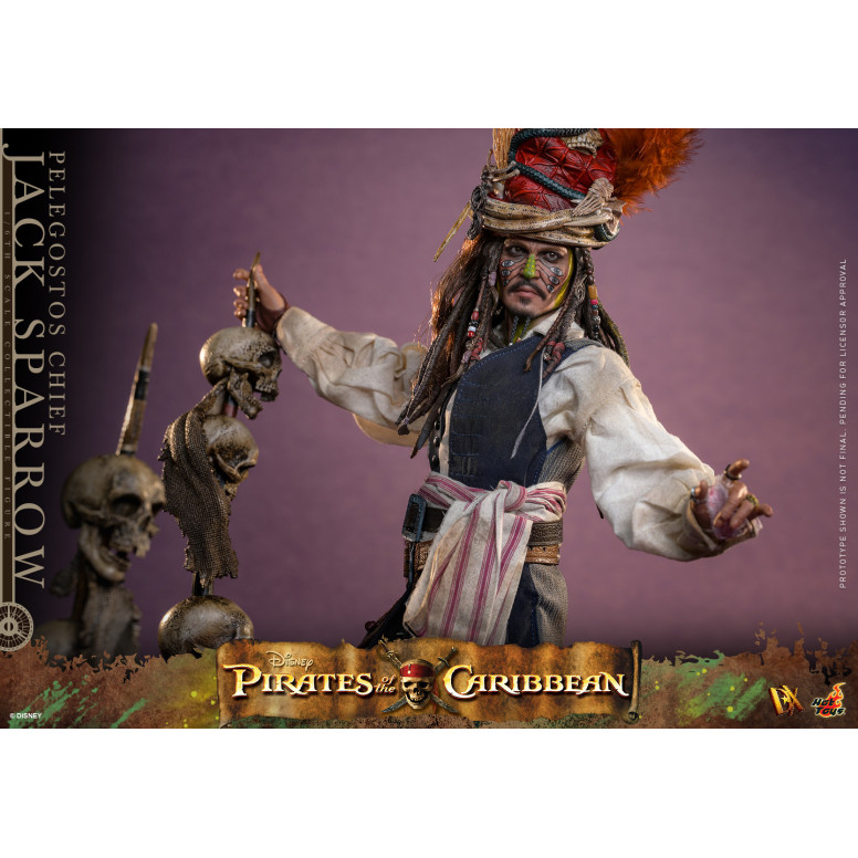 Hot Toys Pirates of the Caribbean - Pelegostos Chief Jack Sparrow MMS 1/6 - Dead Man's Chest