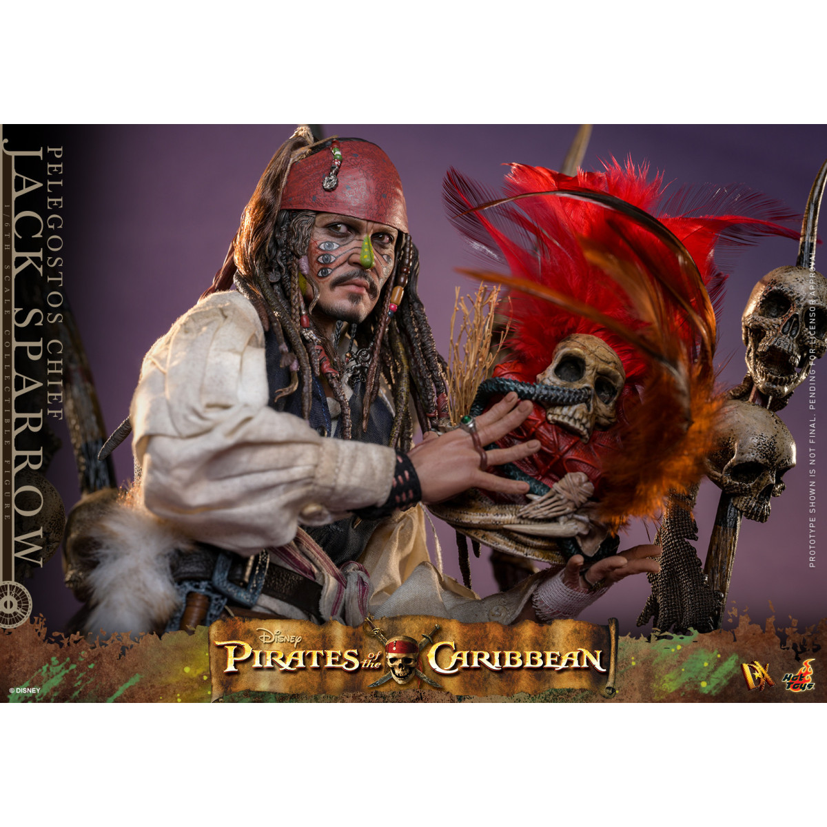 Hot Toys Pirates of the Caribbean - Pelegostos Chief Jack Sparrow MMS 1/6 - Dead Man's Chest