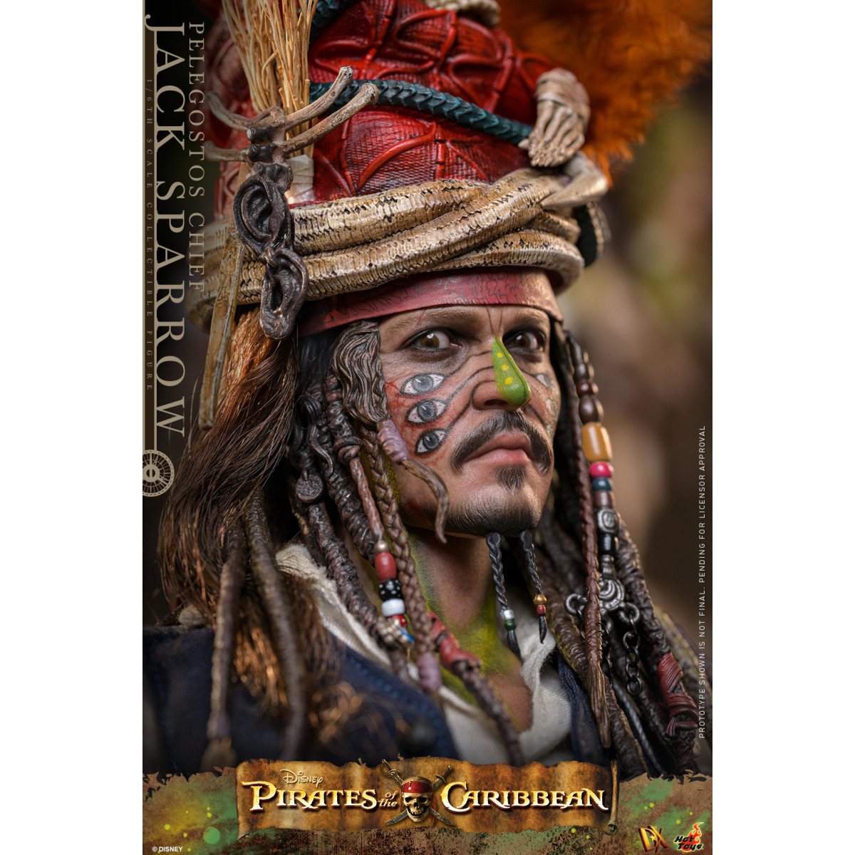 Hot Toys Pirates of the Caribbean - Pelegostos Chief Jack Sparrow MMS 1/6 - Dead Man's Chest