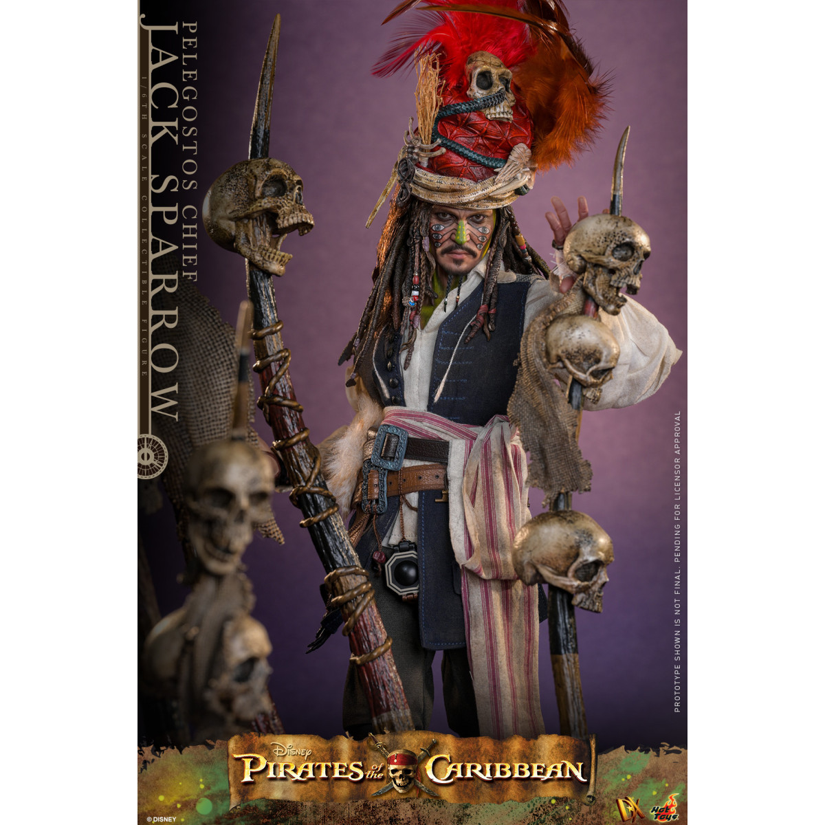 Hot Toys Pirates of the Caribbean - Pelegostos Chief Jack Sparrow MMS 1/6 - Dead Man's Chest