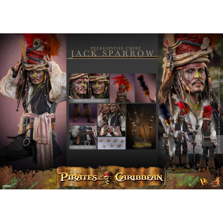 Hot Toys Pirates of the Caribbean - Pelegostos Chief Jack Sparrow MMS 1/6 - Dead Man's Chest