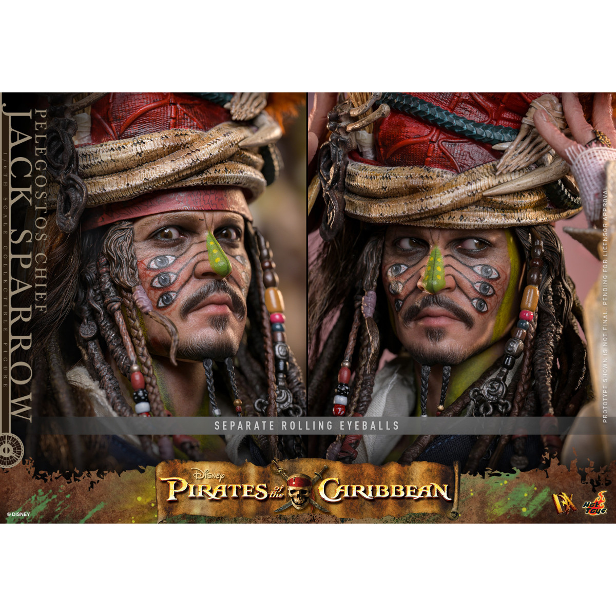 Hot Toys Pirates of the Caribbean - Pelegostos Chief Jack Sparrow MMS 1/6 - Dead Man's Chest
