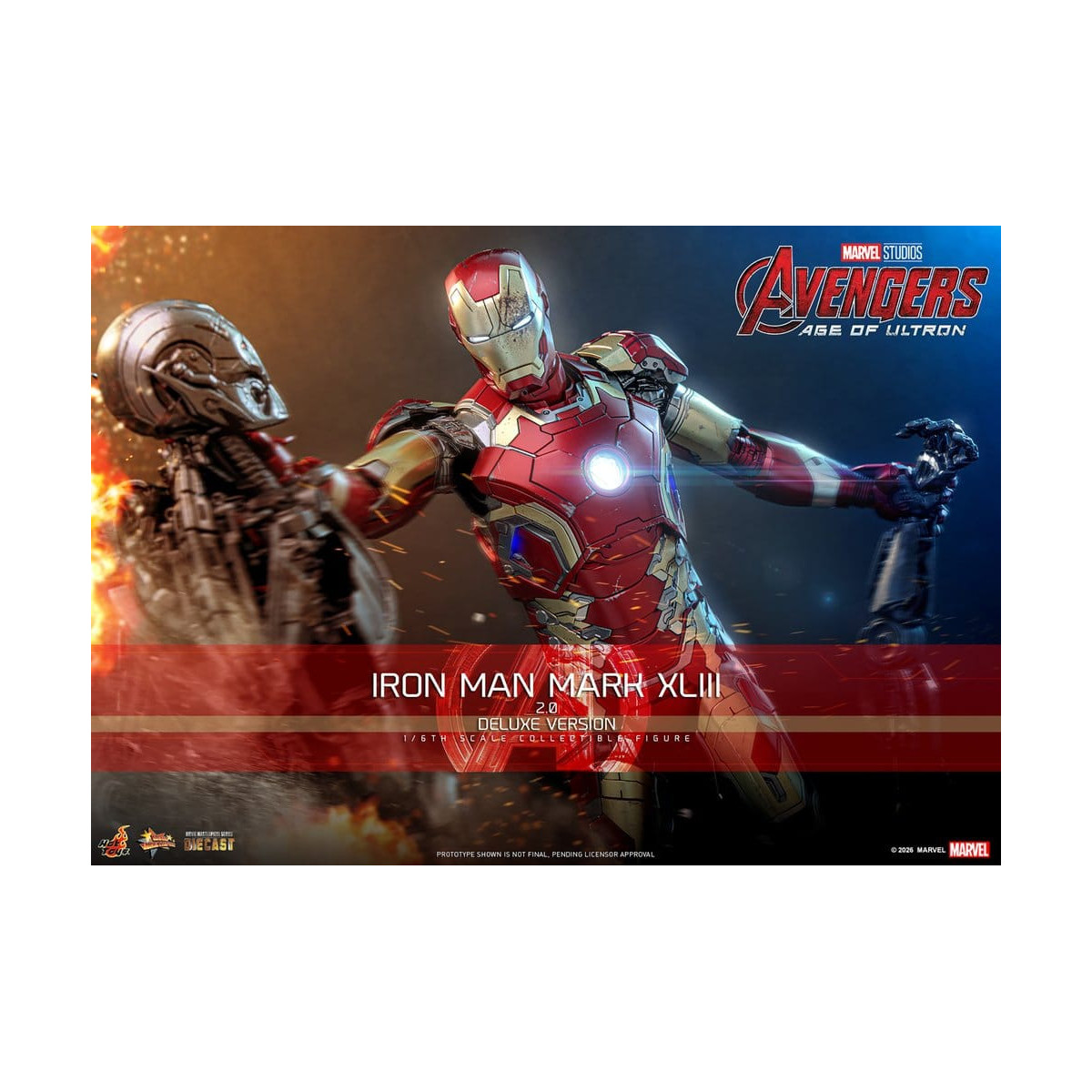 Hot Toys Iron Man Avengers 2 Age of Ultron - Iron Man Mark XLIII (2.0) Deluxe Version Die Cast MMS 1/6