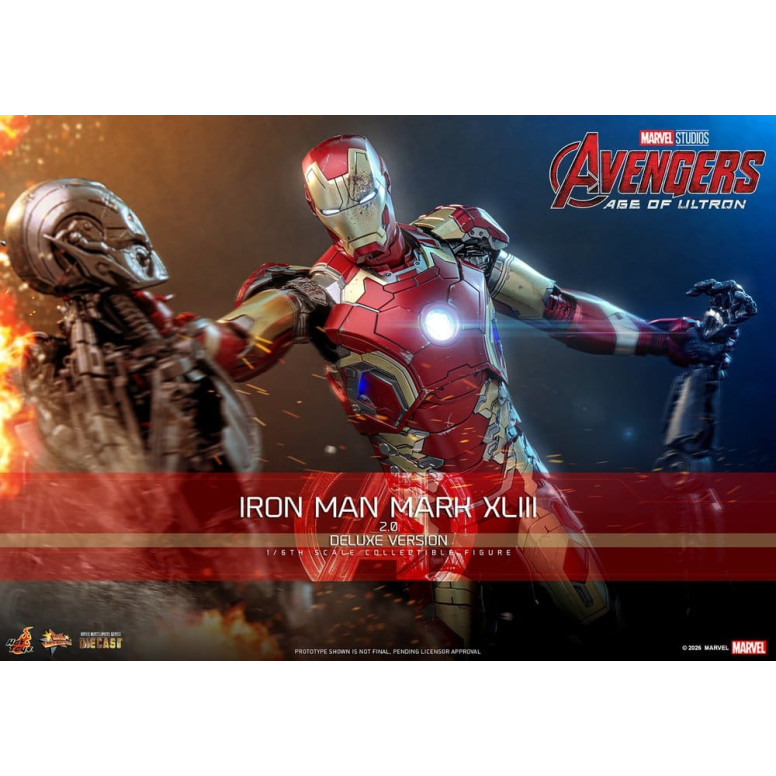 Hot Toys Iron Man Avengers 2 Age of Ultron - Iron Man Mark XLIII (2.0) Deluxe Version Die Cast MMS 1/6