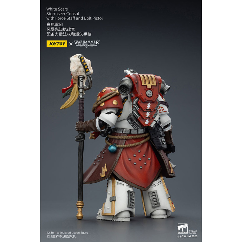 JoyToy Space Marines - White Scars - Stormseer Consul with Force Staff and Bolt Pistol 1/18 - The Horus Heresy