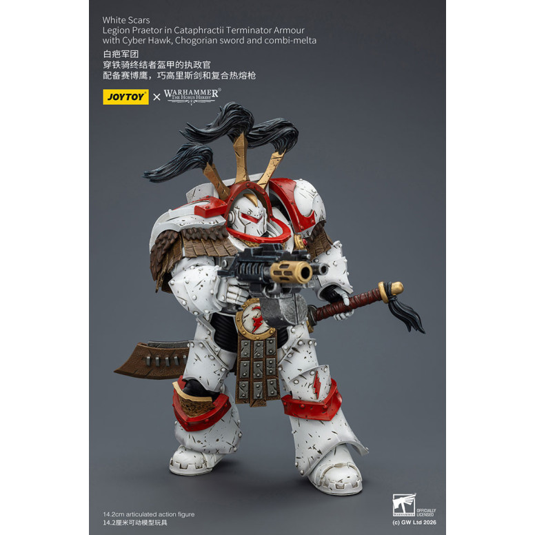 JoyToy - White Scars - Legion Praetor in Cataphractii The Terminator Armour with Cyber Hawk, Chogorian sword and combi-melta 1/1
