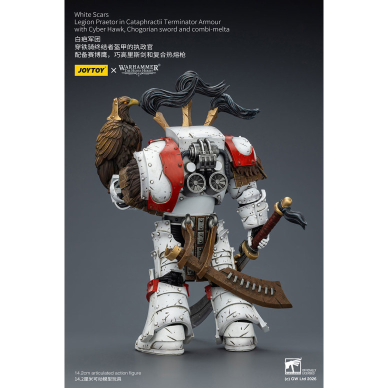 JoyToy - White Scars - Legion Praetor in Cataphractii The Terminator Armour with Cyber Hawk, Chogorian sword and combi-melta 1/1