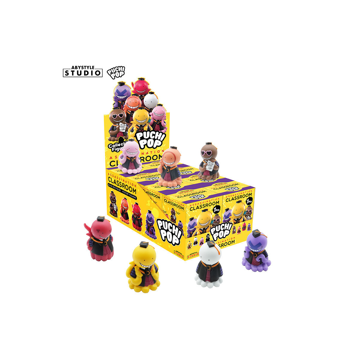 ABYstyle - Assassination Classroom - set of 8 Soft Vinyl Puchipop Koro-sensei figurines