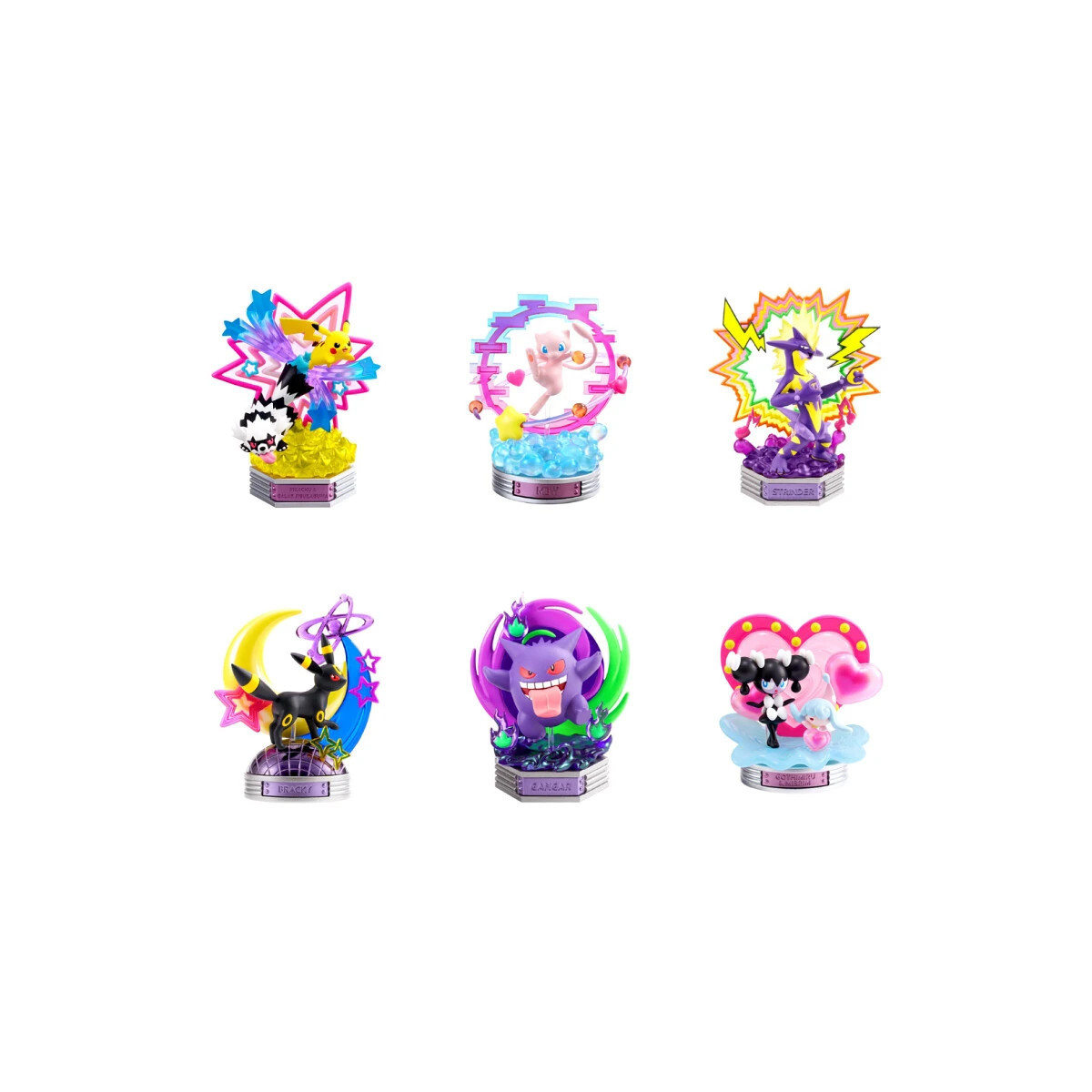 Re-Ment - Pokémon - NEON PARTY set of 6 figures in blind box.