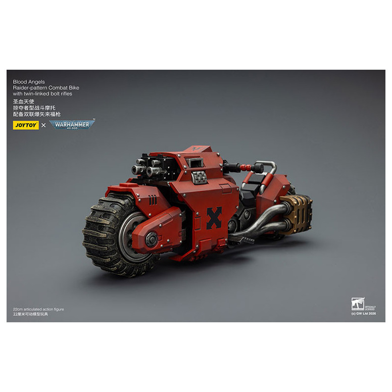 JoyToy Space Marines - Blood Angels Raider-pattern Combat Bike with twin-linked bolt rifles 1/18 - Warhammer 40K