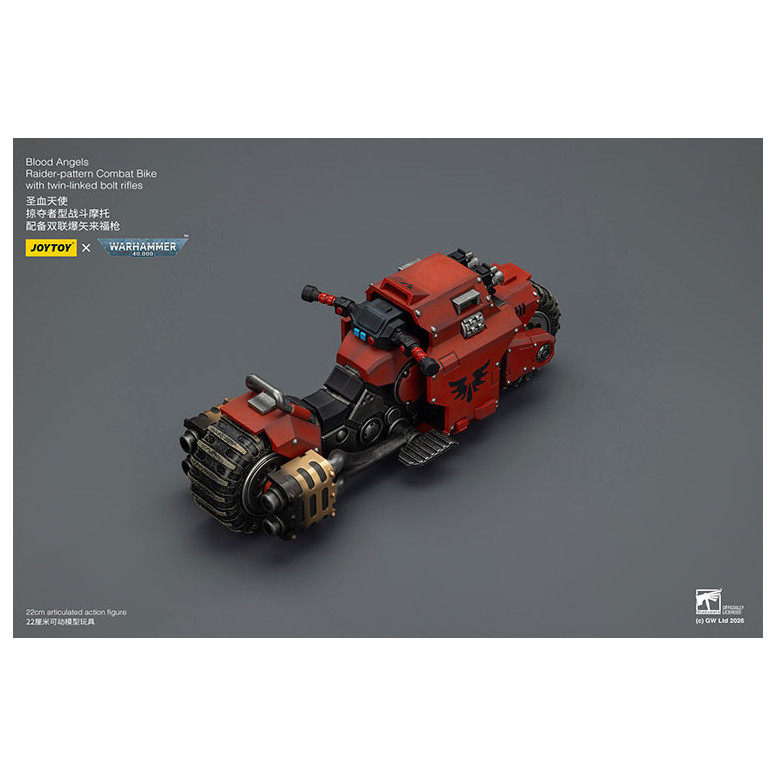 JoyToy Space Marines - Blood Angels Raider-pattern Combat Bike with twin-linked bolt rifles 1/18 - Warhammer 40K