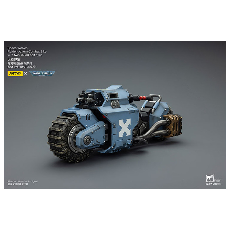 JoyToy Space Marines - Space Wolves Raider-pattern Combat Bike with twin-linked bolt rifles 1/18 - Warhammer 40K