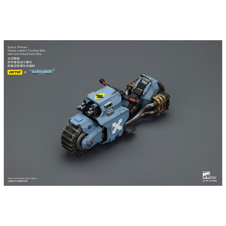 JoyToy Space Marines - Space Wolves Raider-pattern Combat Bike with twin-linked bolt rifles 1/18 - Warhammer 40K