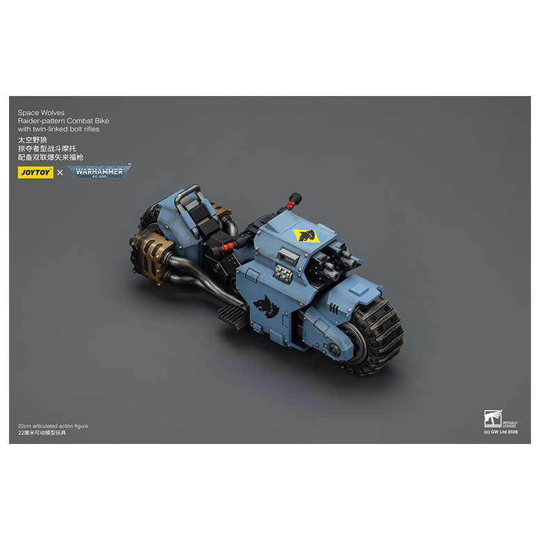 JoyToy Space Marines - Space Wolves Raider-pattern Combat Bike with twin-linked bolt rifles 1/18 - Warhammer 40K