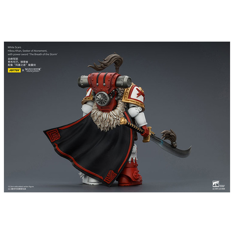 JoyToy Space Marines - White Scars - Hibou Khan,Seeker of Atonement,with power sword "The Breath of the Storm" 1/18