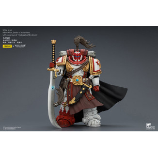 JoyToy Space Marines - White Scars - Hibou Khan,Seeker of Atonement,with power sword "The Breath of the Storm" 1/18