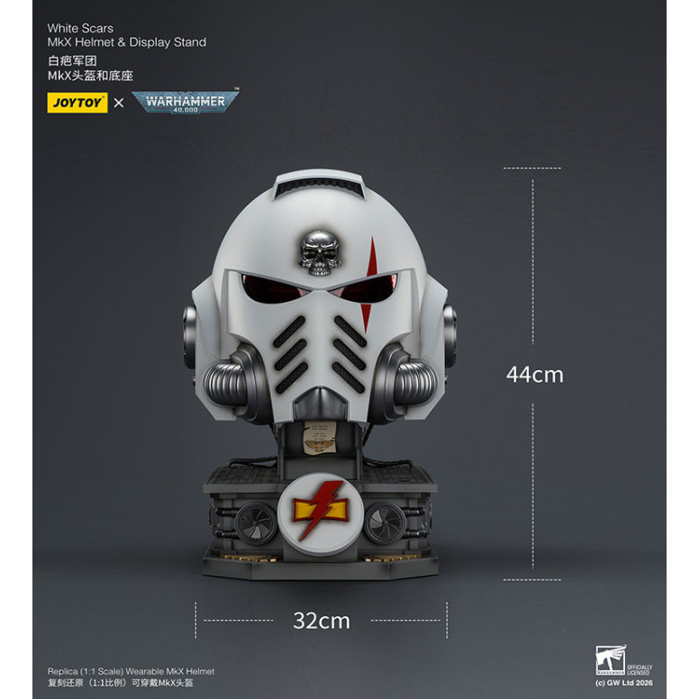 JoyToy - White Scars MkX Helmet & Display Stand 1/1
