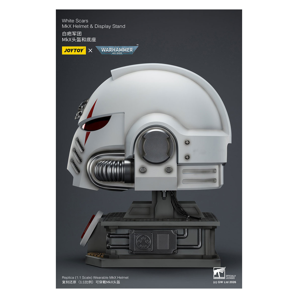 JoyToy - White Scars MkX Helmet & Display Stand 1/1