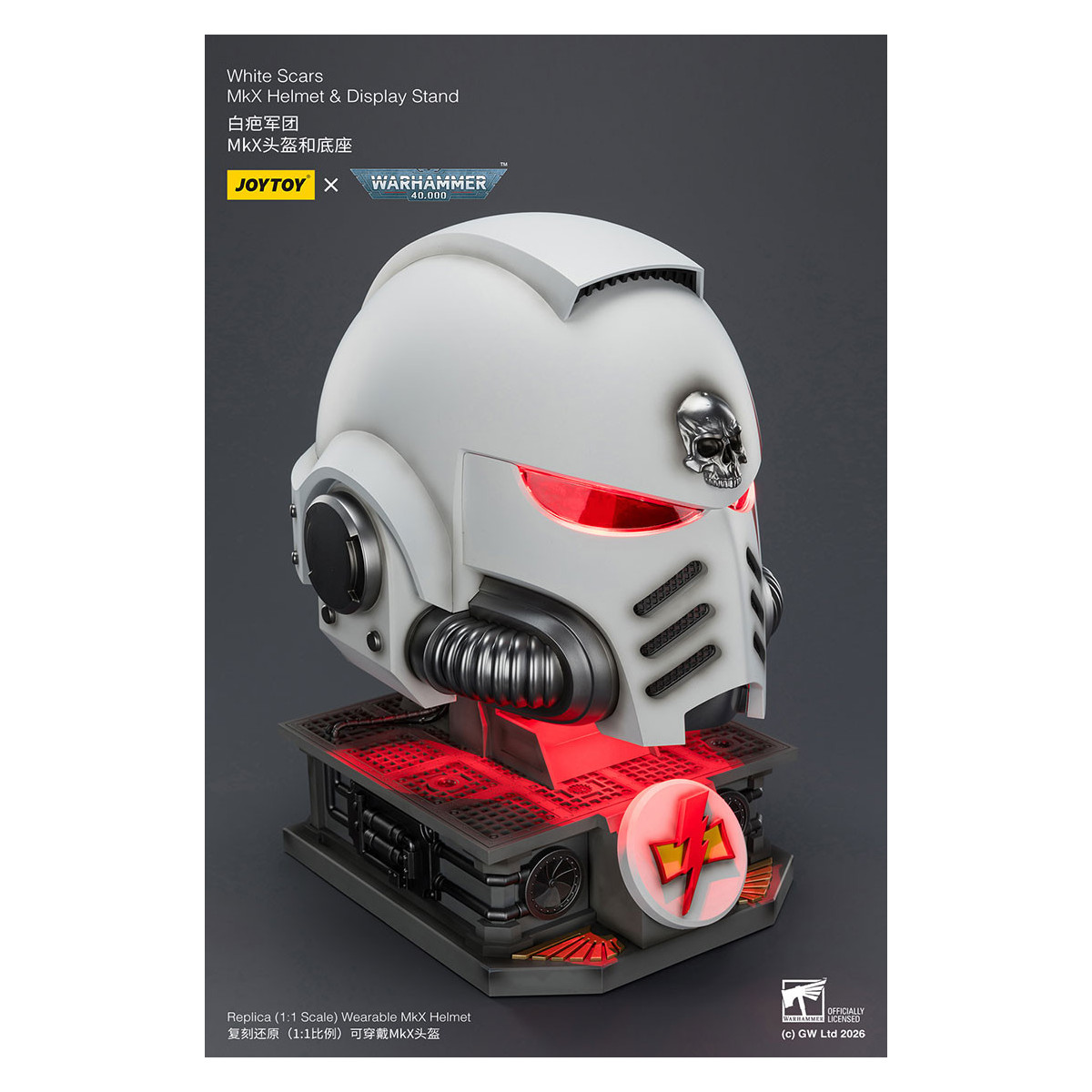 JoyToy - White Scars MkX Helmet & Display Stand 1/1