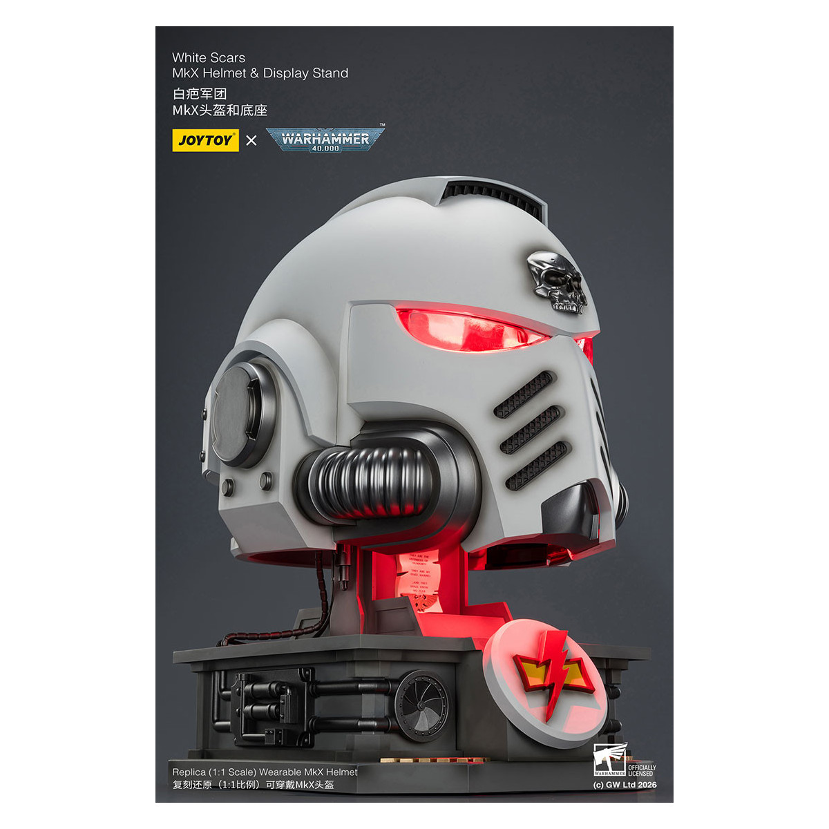 JoyToy - White Scars MkX Helmet & Display Stand 1/1