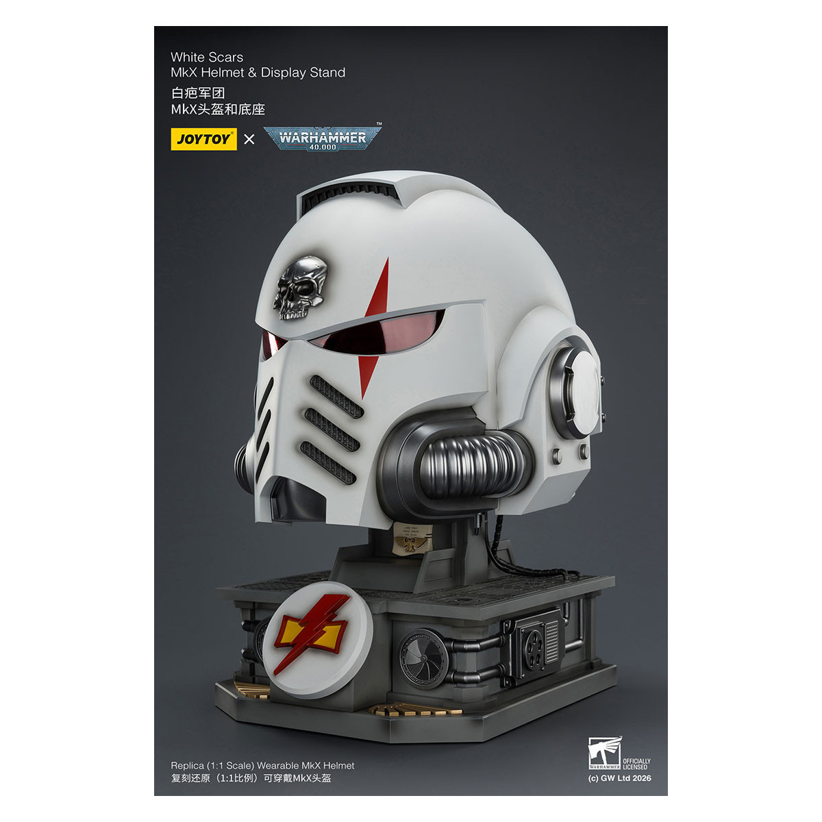 JoyToy - White Scars MkX Helmet & Display Stand 1/1