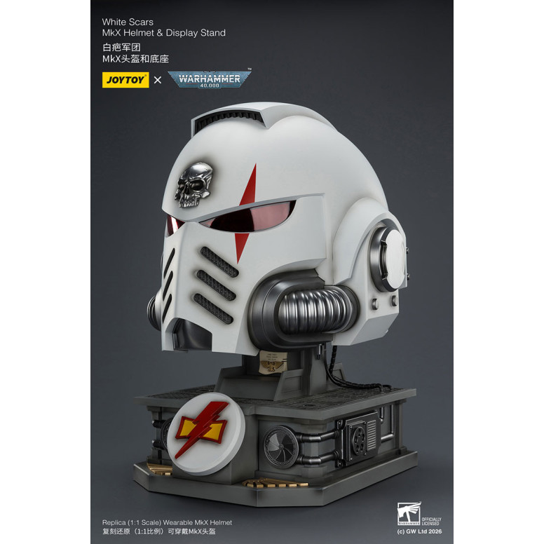 JoyToy - White Scars MkX Helmet & Display Stand 1/1
