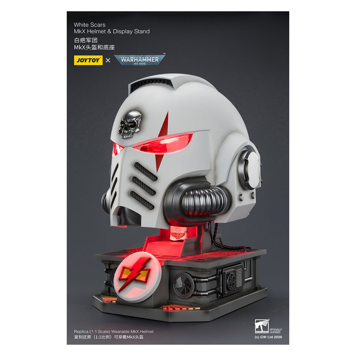 JoyToy - White Scars MkX Helmet & Display Stand 1/1