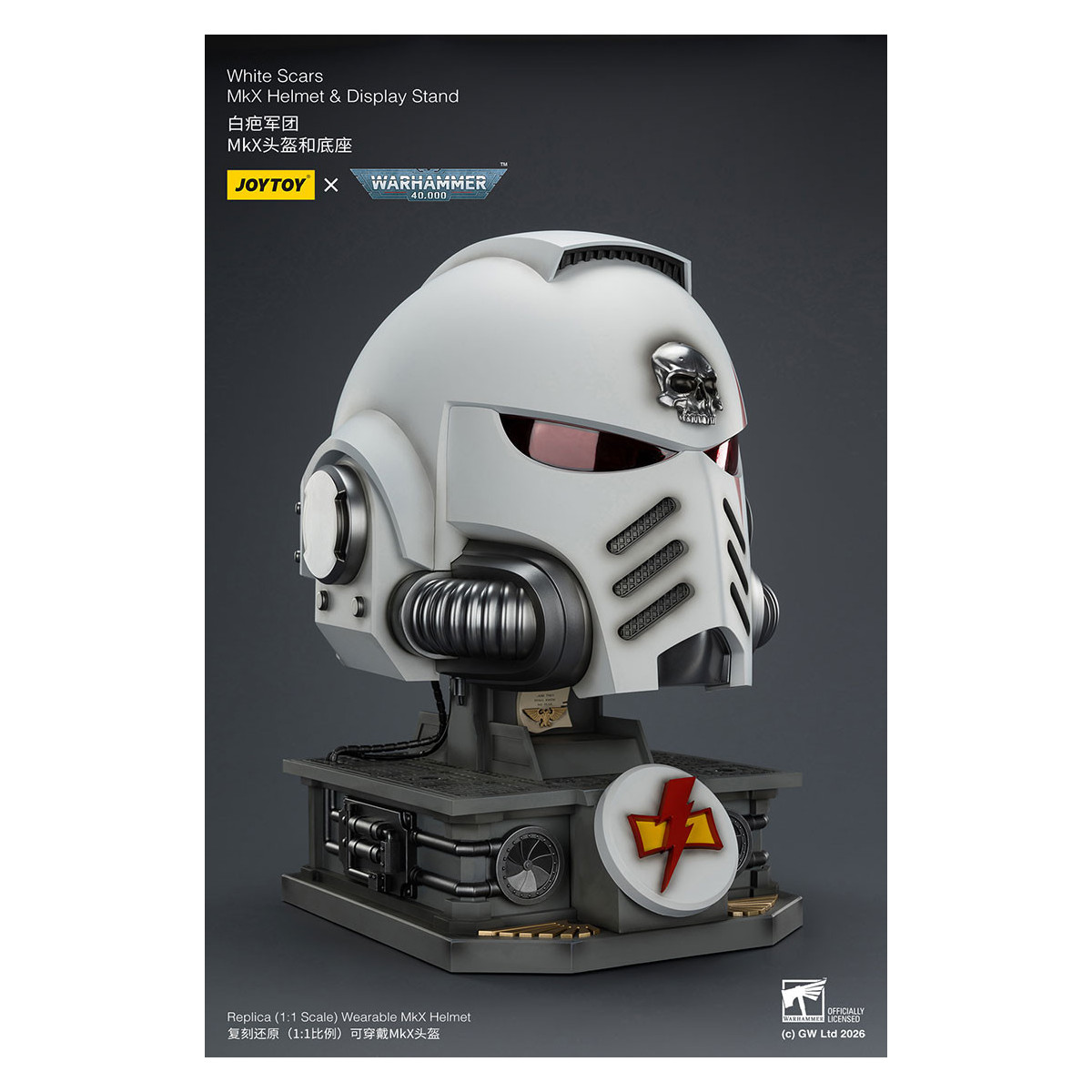 JoyToy - White Scars MkX Helmet & Display Stand 1/1