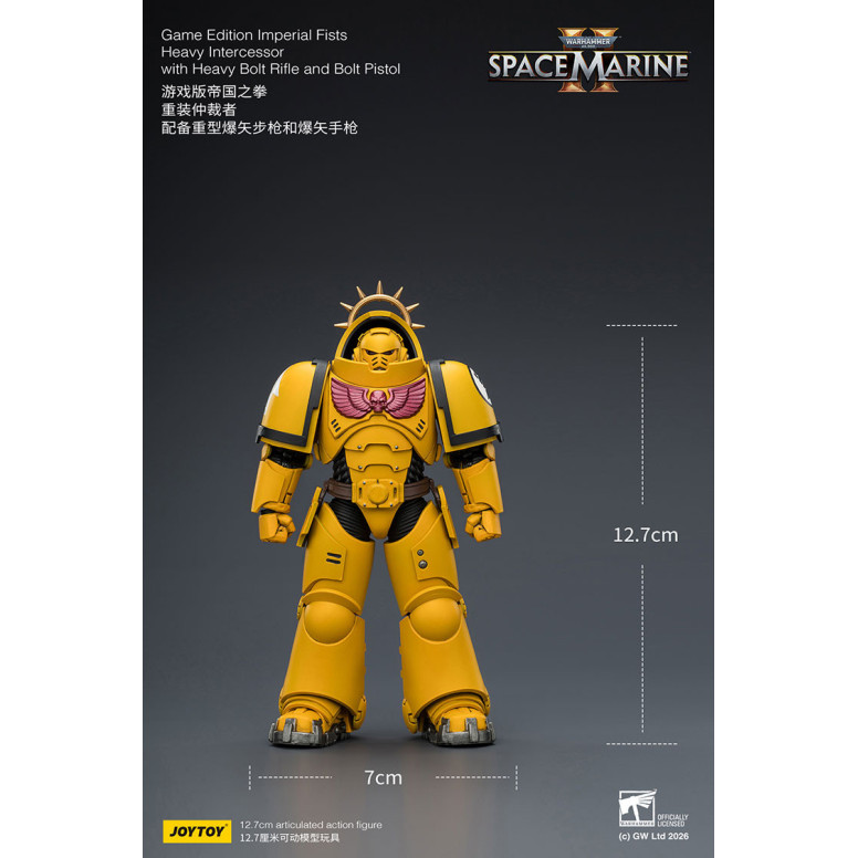 JoyToy - Space Marines II - Imperial Fists - Heavy Intercessor with Heavy Bolt Rifle and Bolt Pistol 1/18