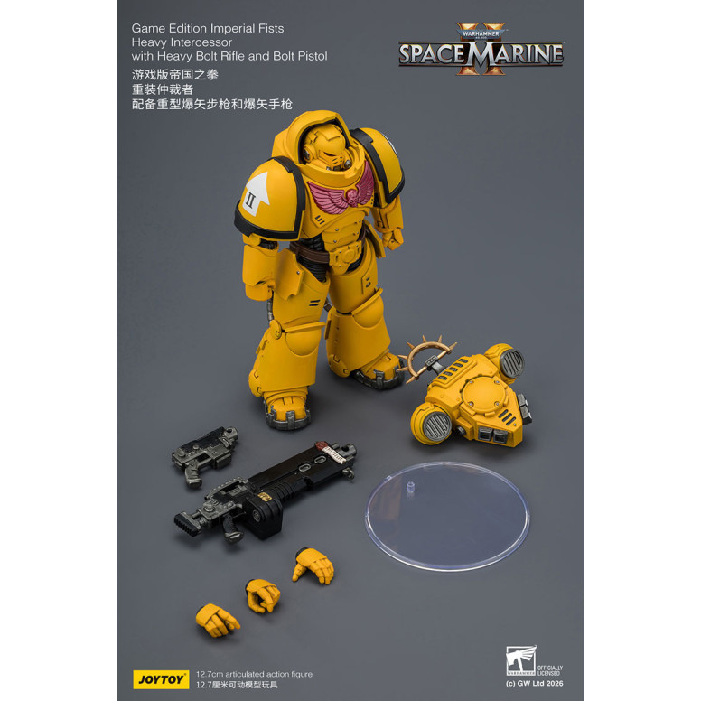 JoyToy - Space Marines II - Imperial Fists - Heavy Intercessor with Heavy Bolt Rifle and Bolt Pistol 1/18