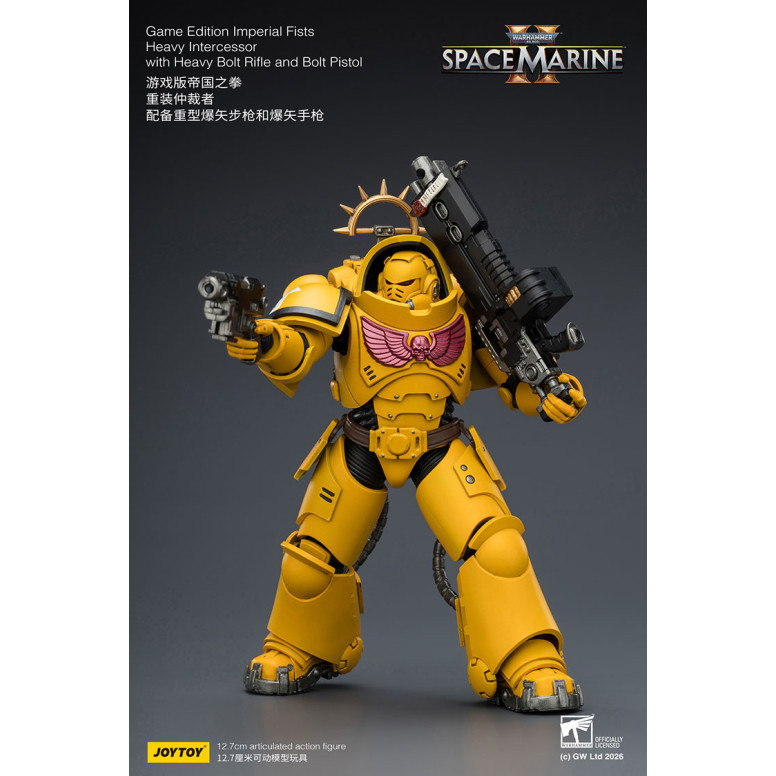 JoyToy - Space Marines II - Imperial Fists - Heavy Intercessor with Heavy Bolt Rifle and Bolt Pistol 1/18