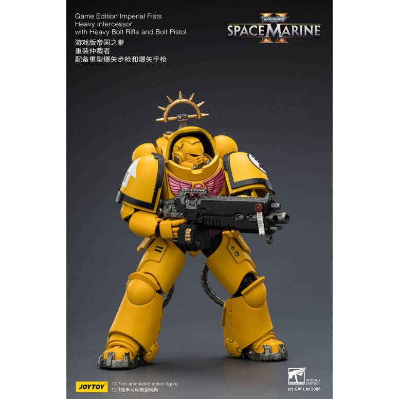 JoyToy - Space Marines II - Imperial Fists - Heavy Intercessor with Heavy Bolt Rifle and Bolt Pistol 1/18