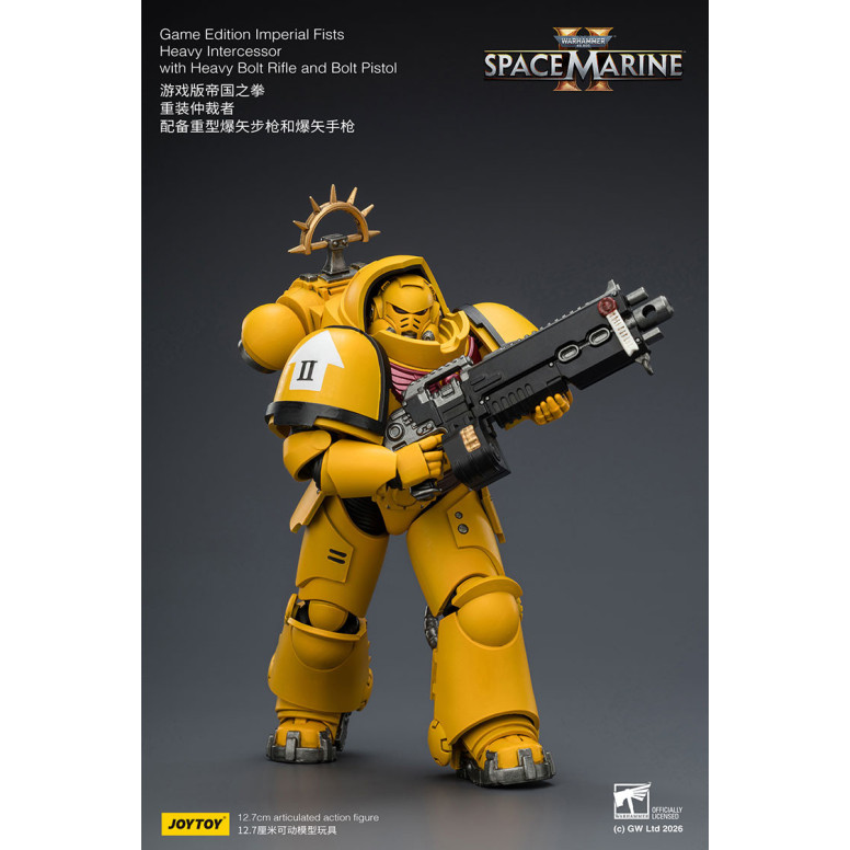 JoyToy - Space Marines II - Imperial Fists - Heavy Intercessor with Heavy Bolt Rifle and Bolt Pistol 1/18