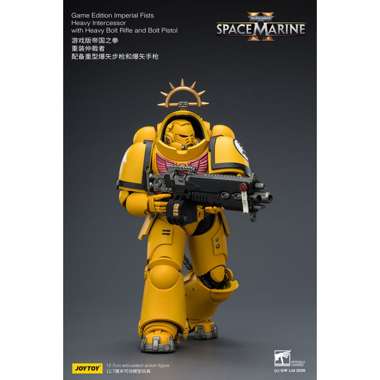 JoyToy - Space Marines II - Imperial Fists - Heavy Intercessor with Heavy Bolt Rifle and Bolt Pistol 1/18