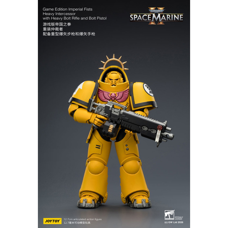 JoyToy - Space Marines II - Imperial Fists - Heavy Intercessor with Heavy Bolt Rifle and Bolt Pistol 1/18
