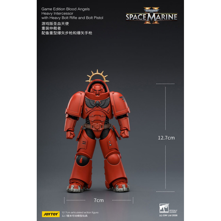 JoyToy - Space Marines II - Blood Angels - Heavy Intercessor with Heavy Bolt Rifle and Bolt Pistol 1/18