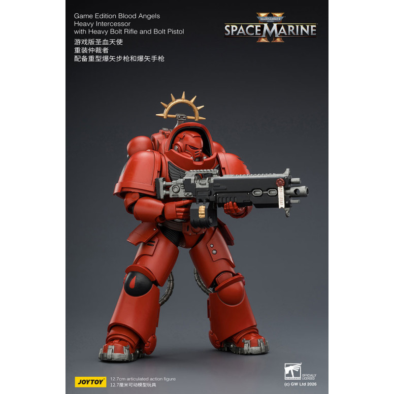 JoyToy - Space Marines II - Blood Angels - Heavy Intercessor with Heavy Bolt Rifle and Bolt Pistol 1/18