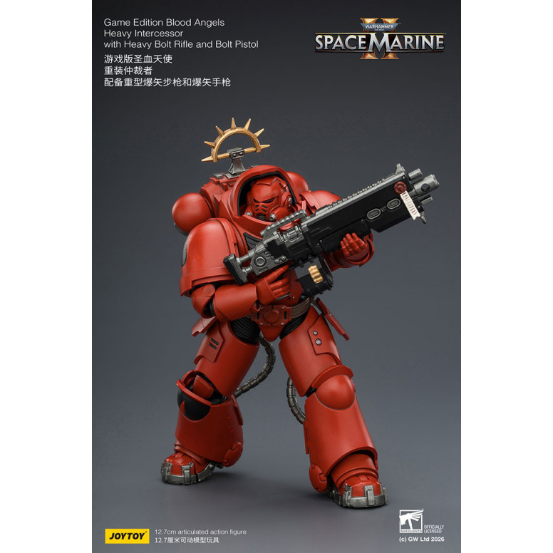 JoyToy - Space Marines II - Blood Angels - Heavy Intercessor with Heavy Bolt Rifle and Bolt Pistol 1/18