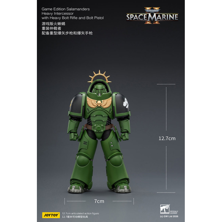 JoyToy - Space Marines II - Salamanders - Heavy Intercessor with Heavy Bolt Rifle and Bolt Pistol 1/18