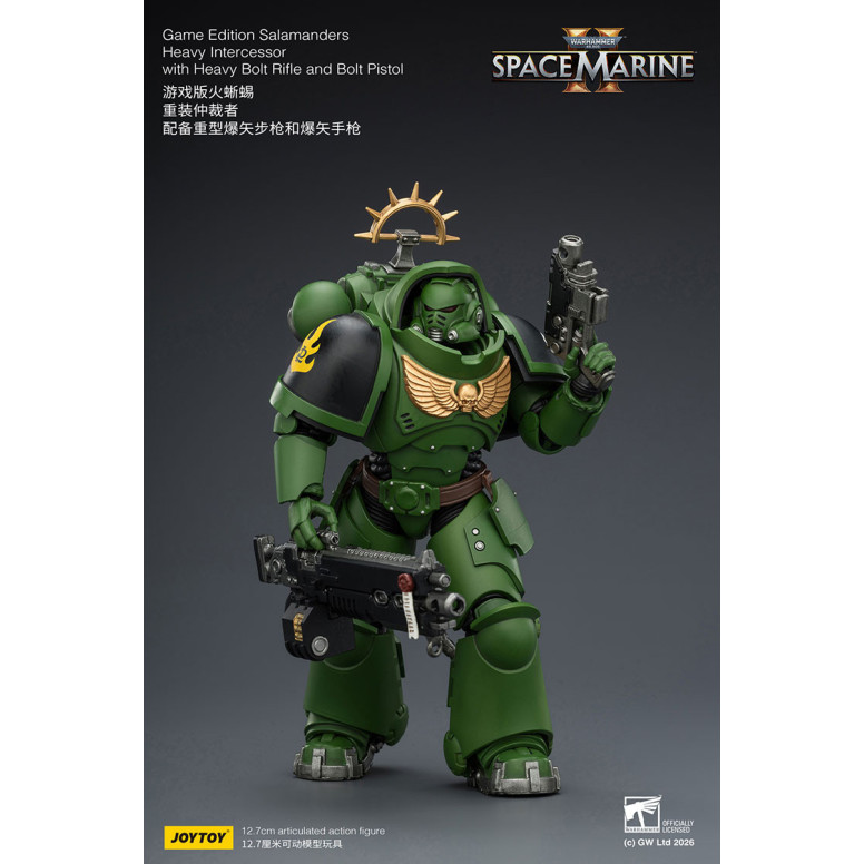 JoyToy - Space Marines II - Salamanders - Heavy Intercessor with Heavy Bolt Rifle and Bolt Pistol 1/18
