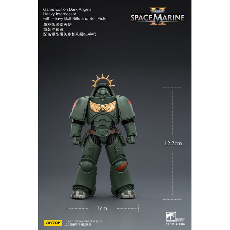 JoyToy - Space Marines II - Dark Angels - Heavy Intercessor with Heavy Bolt Rifle and Bolt Pistol 1/18