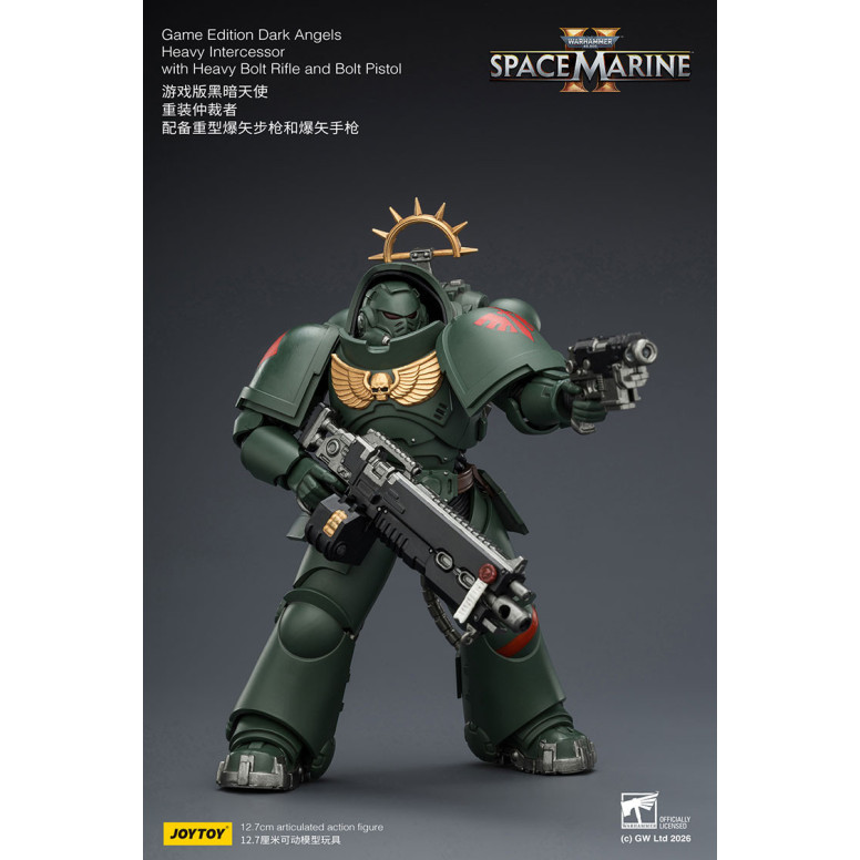 JoyToy - Space Marines II - Dark Angels - Heavy Intercessor with Heavy Bolt Rifle and Bolt Pistol 1/18